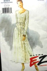 9323 VOGUE LONG PRINCESS EMPIRE DIRNDL DRESS PATTERN 14-18